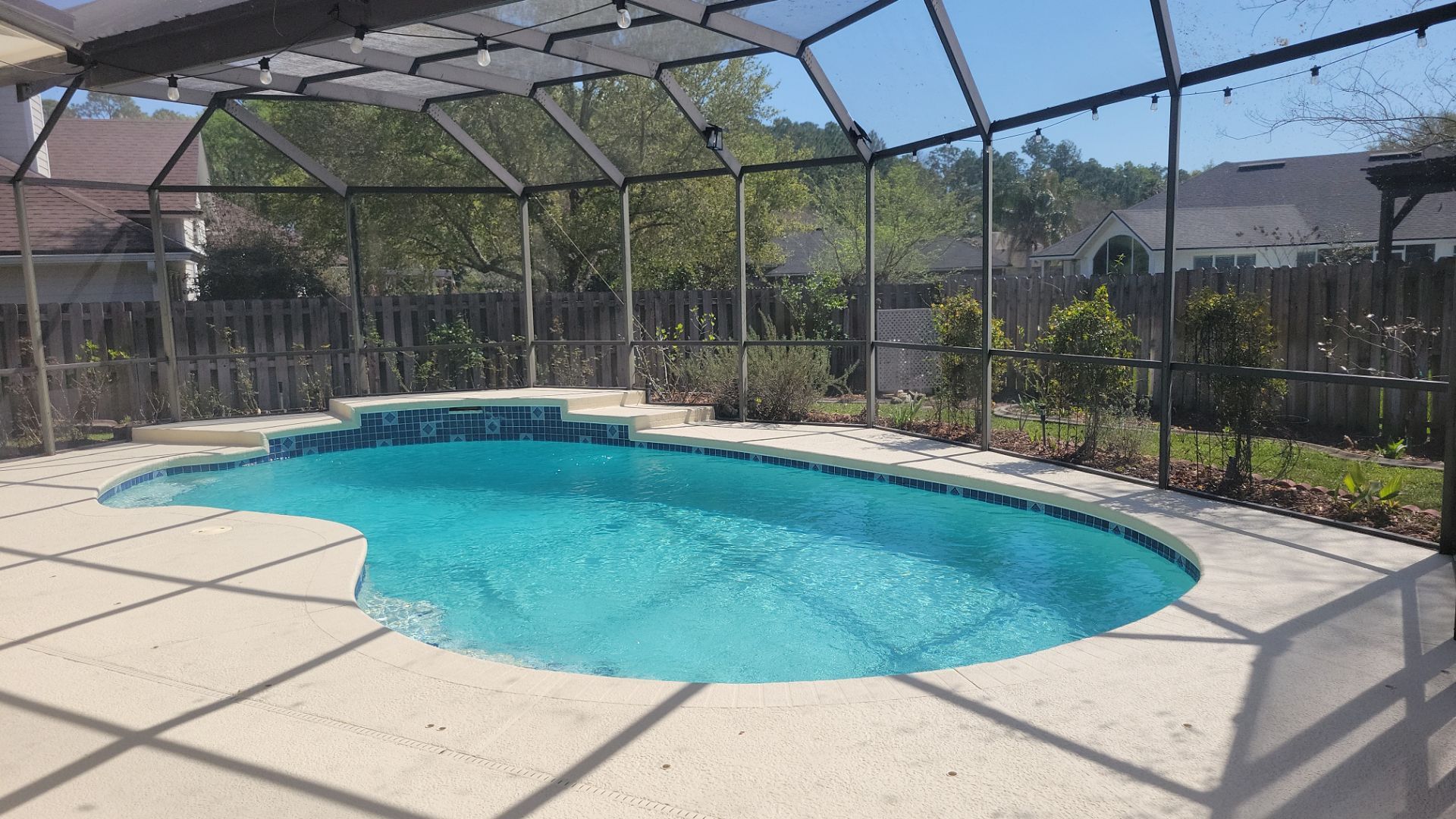Pool Deck Resurfacing + Screen Enclosure Cleaning in Jacksonville, FL Image